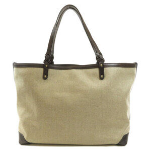 Gucci Canvas Tote Leather Logo Motif Bag